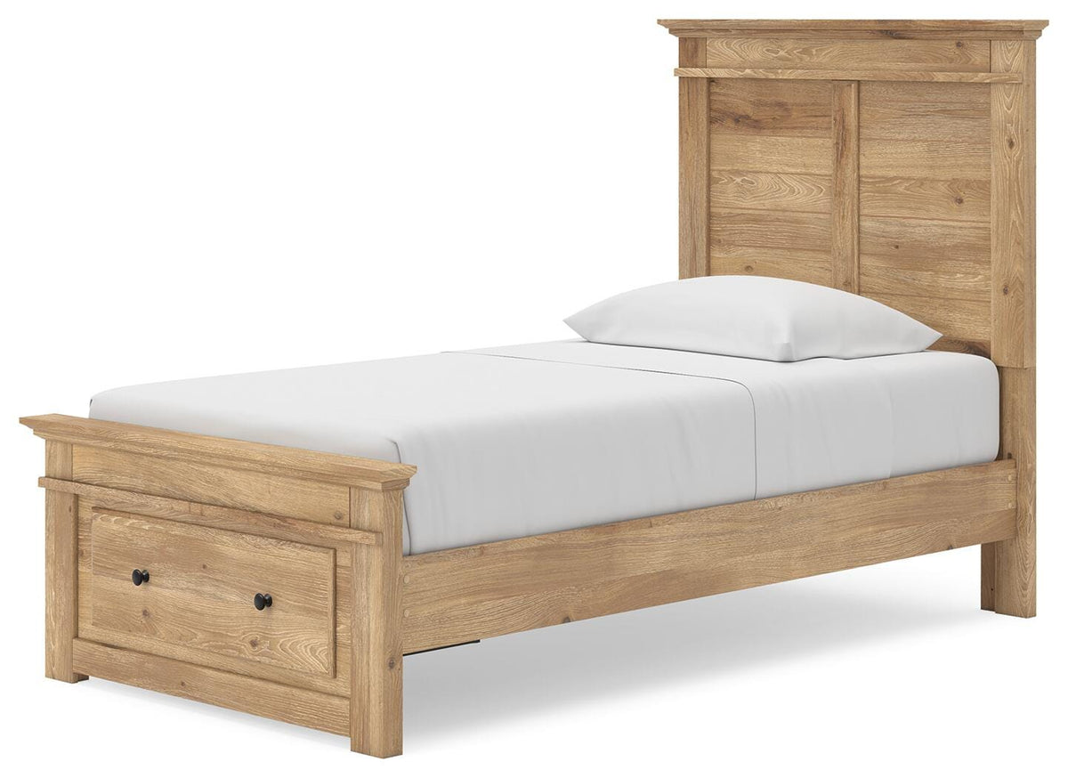 Makidern Twin Panel Storage Bed, Dresser and Mirror