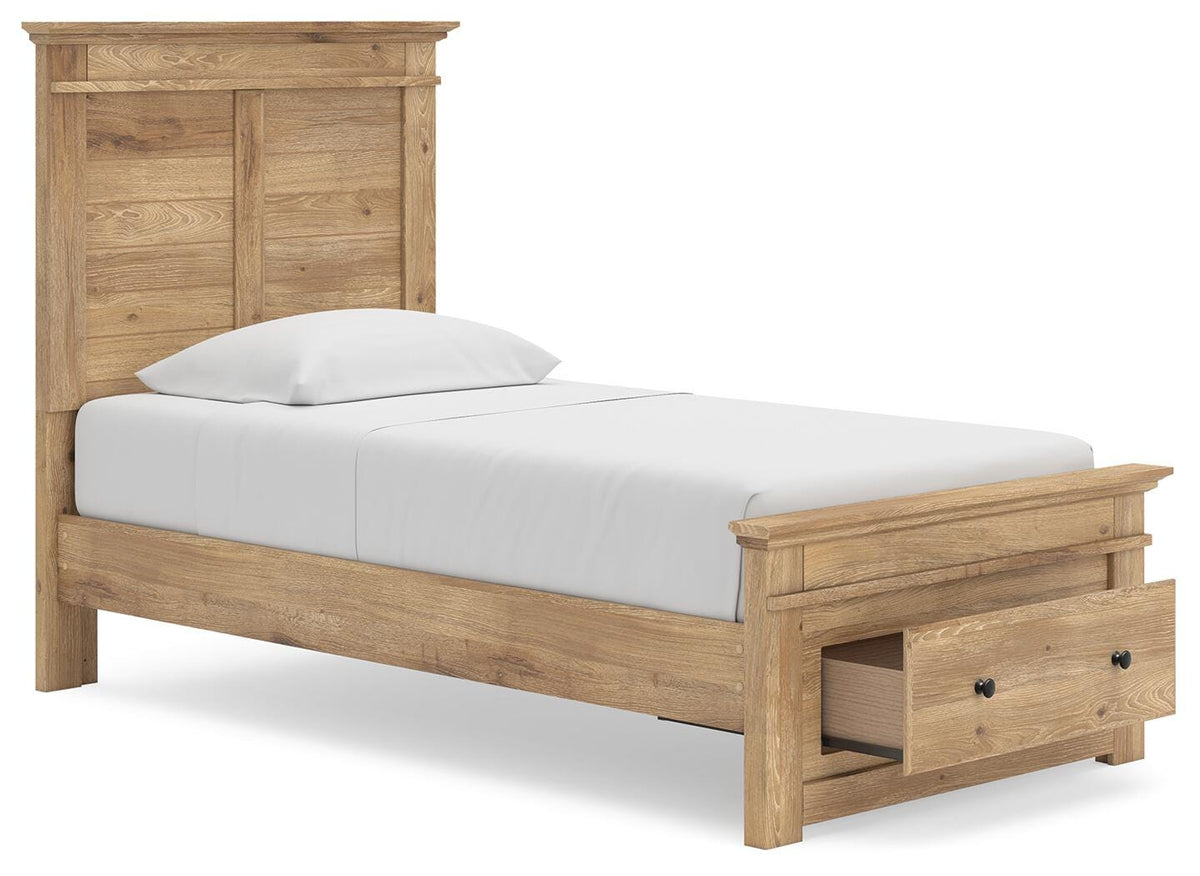 Makidern Twin Panel Storage Bed, Dresser and Mirror