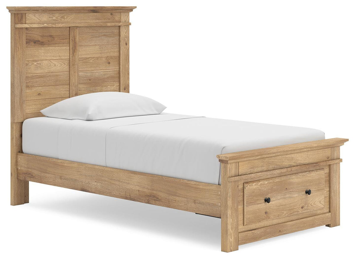 Makidern Twin Panel Storage Bed, Dresser and Mirror