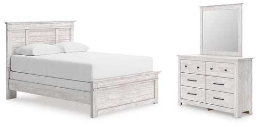 Makidern Queen Panel Bed, Dresser and Mirror