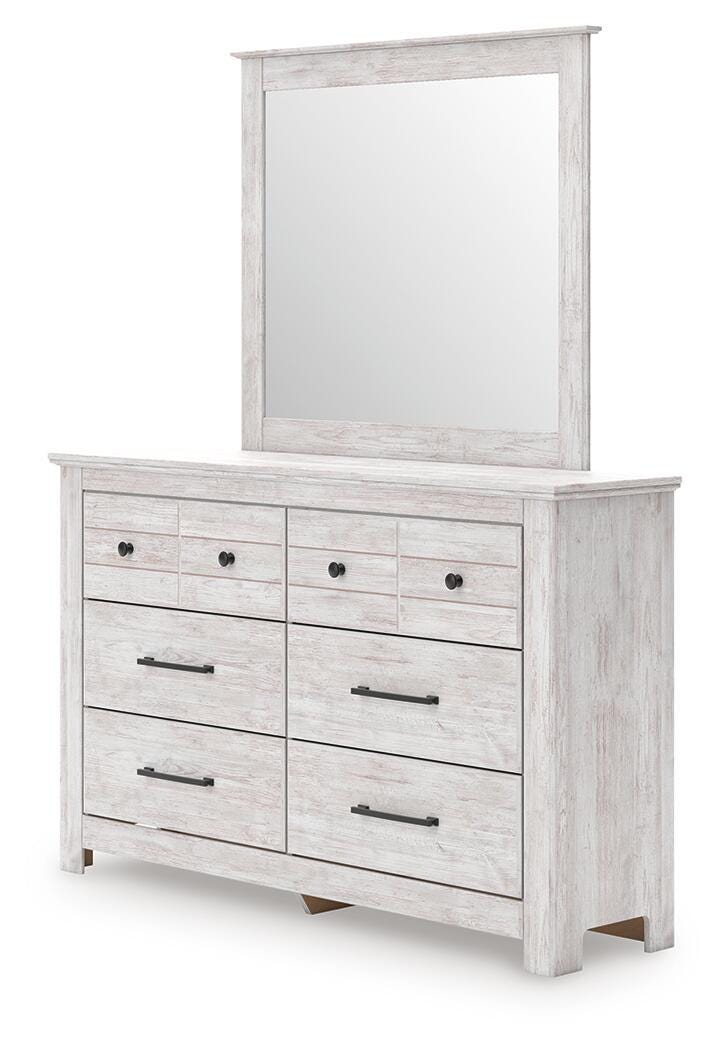 Makidern Queen Panel Storage Bed, Dresser and Mirror