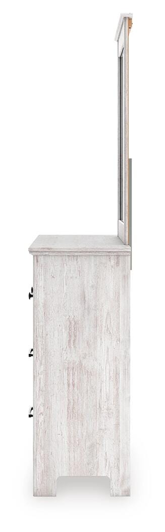 Makidern Queen Panel Storage Bed, Dresser and Mirror