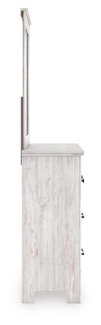 Makidern Queen Panel Storage Bed, Dresser and Mirror