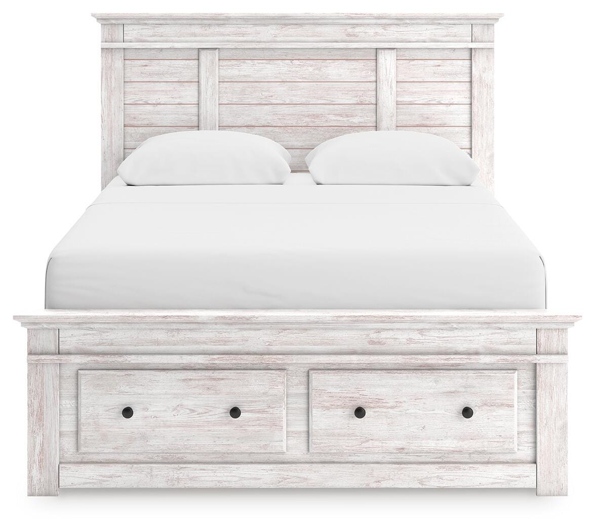 Makidern Queen Panel Storage Bed, Dresser and Mirror