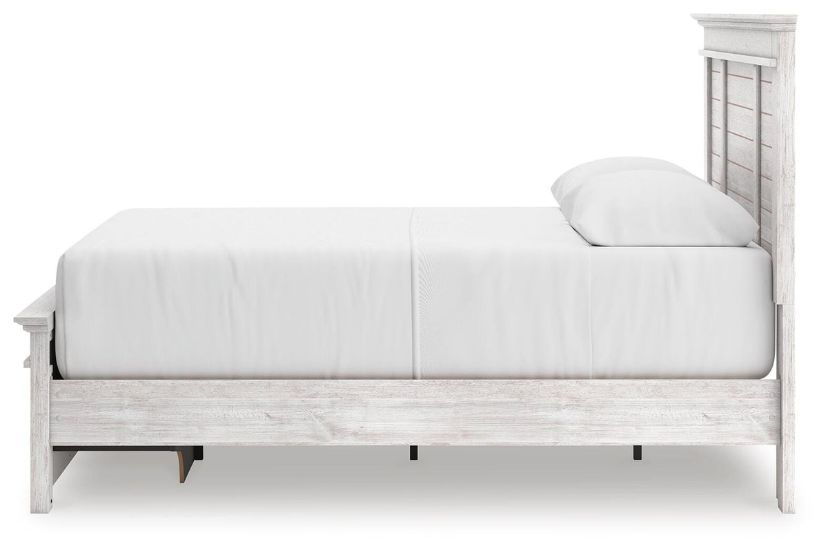 Makidern Queen Panel Storage Bed, Dresser and Mirror