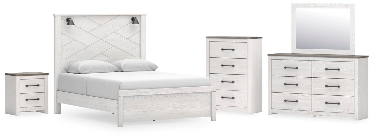 Gerridan Queen Panel Bed, Dresser, Mirror, Chest and Nightstand