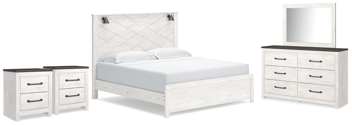 Gerridan King Panel Bed, Dresser, Mirror and 2 Nightstands