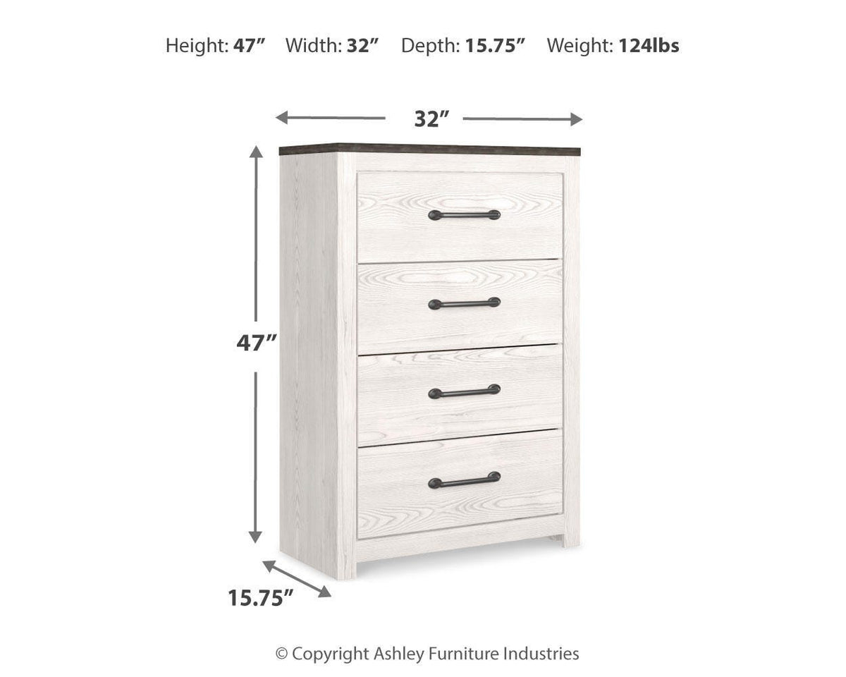 Gerridan King Panel Bed, Chest and 2 Nightstands