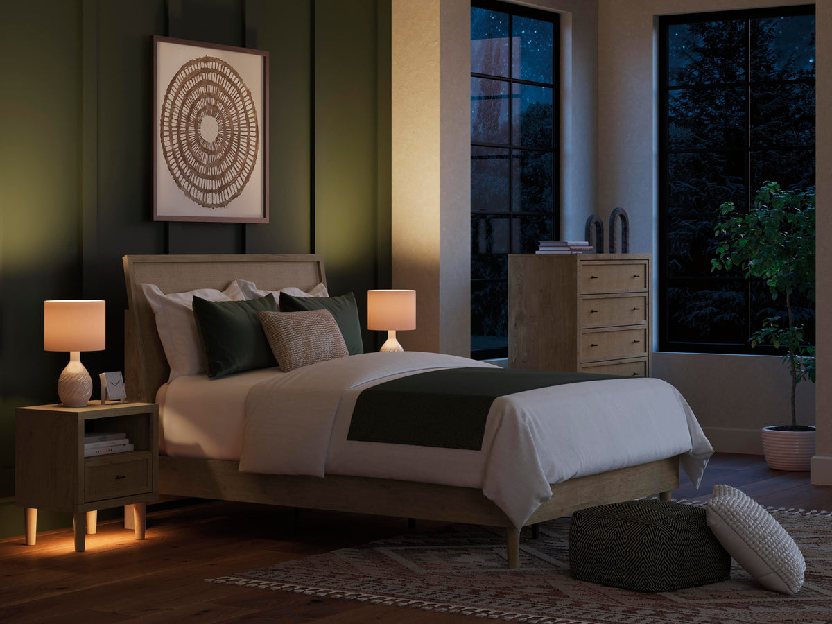 Cielden Queen Panel Bed, Dresser, Mirror and Nightstand