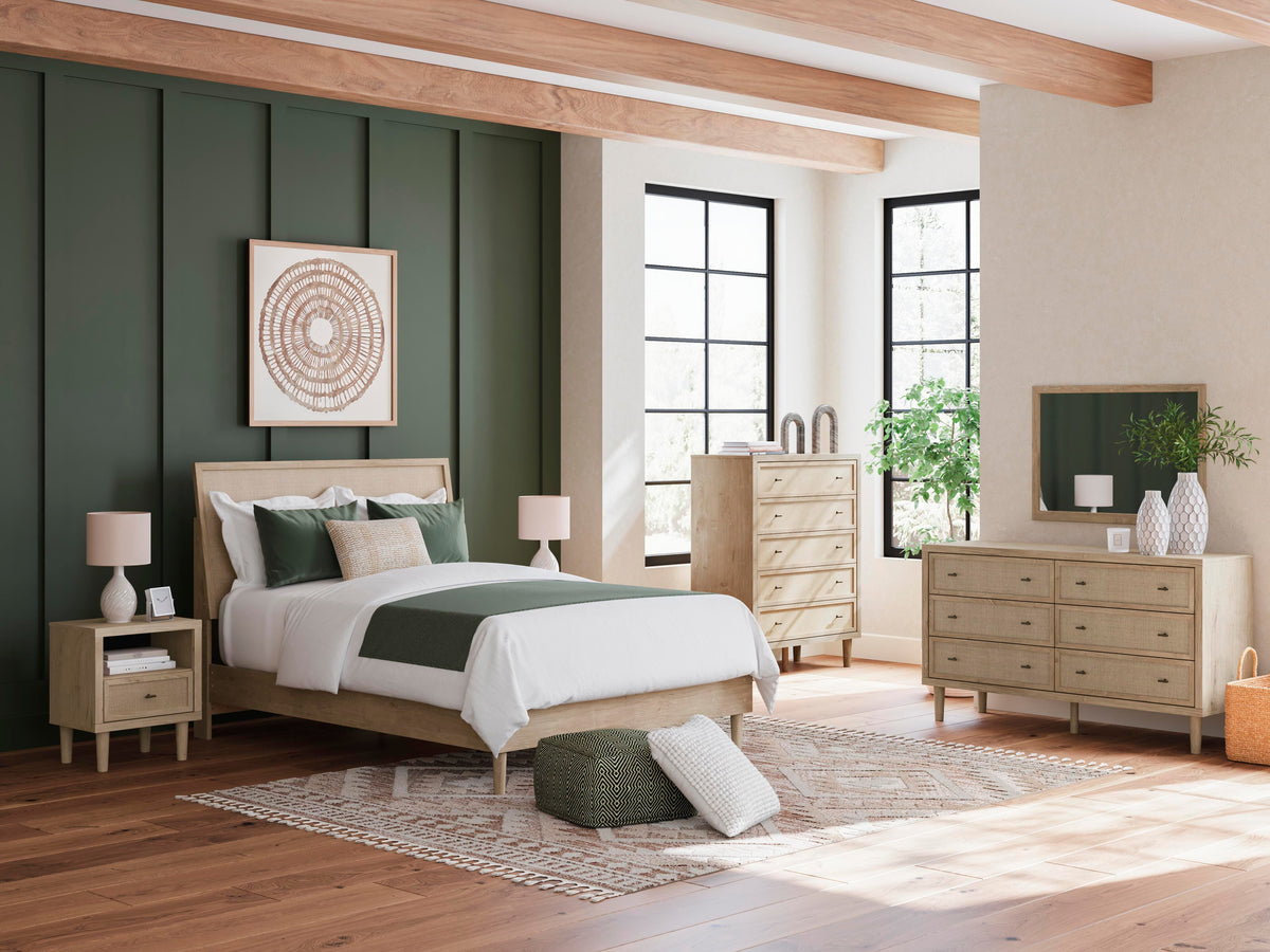 Cielden Queen Panel Bed, Dresser and Nightstand