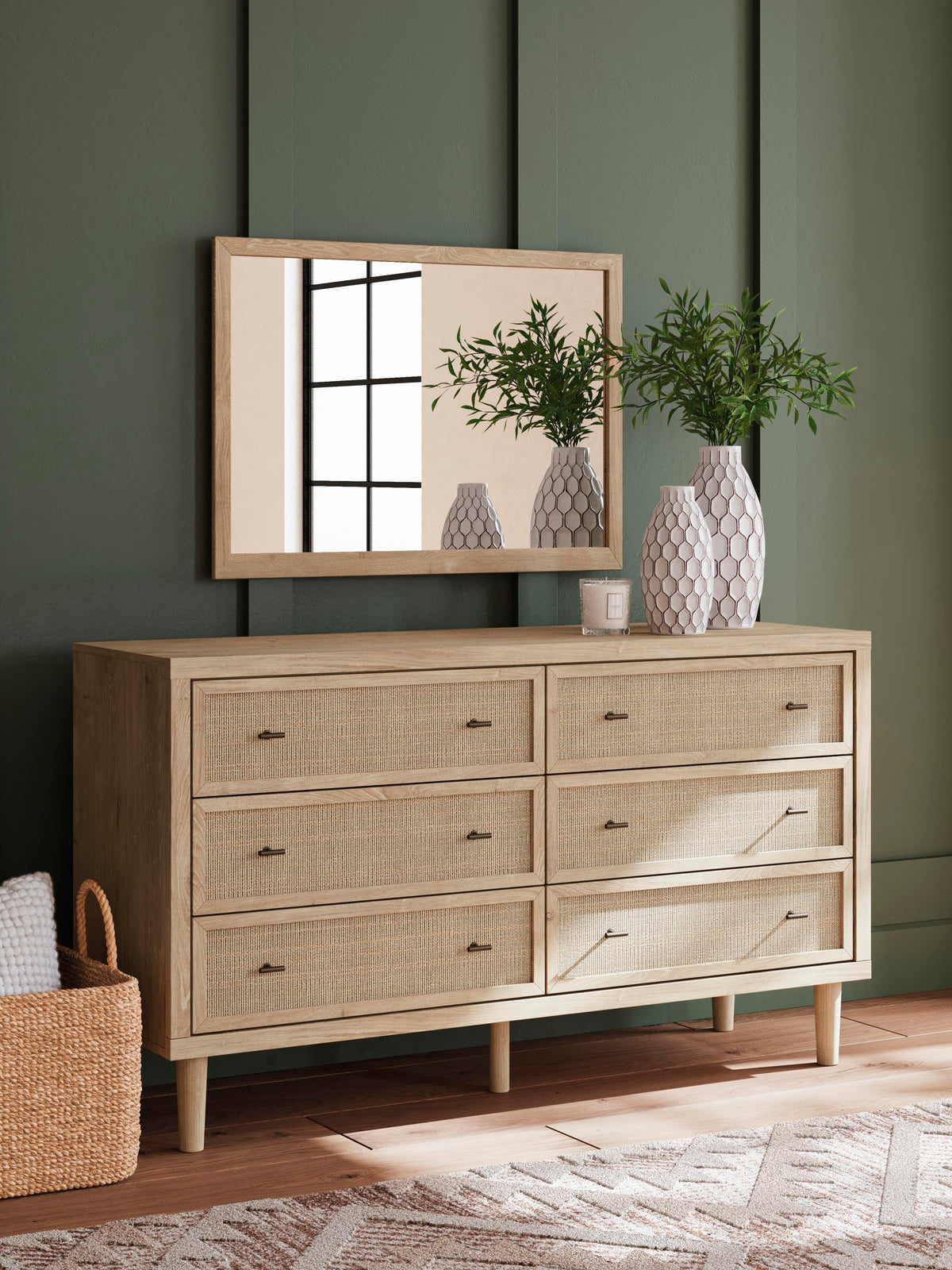 Cielden Twin Panel Bed, Dresser and Mirror
