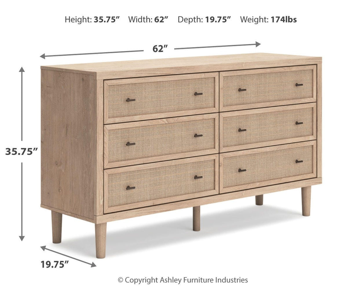 Cielden Queen Upholstered Bed, Dresser and 2 Nightstands