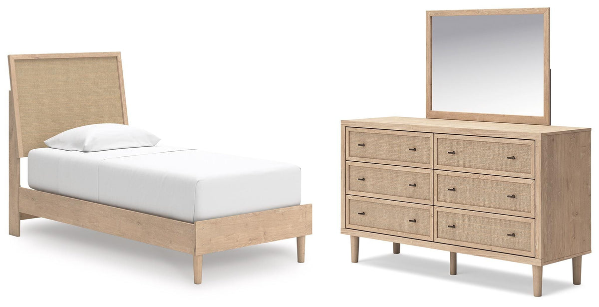 Cielden Twin Panel Bed, Dresser and Mirror