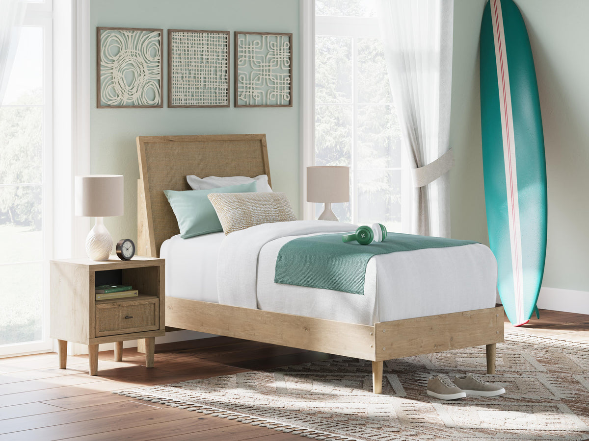 Cielden Twin Panel Bed, Dresser and Mirror