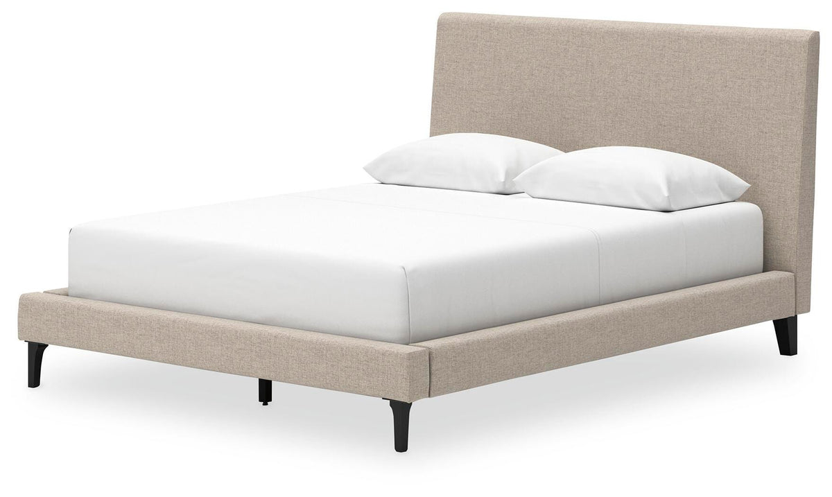 Cielden Queen Upholstered Bed, Dresser and Mirror