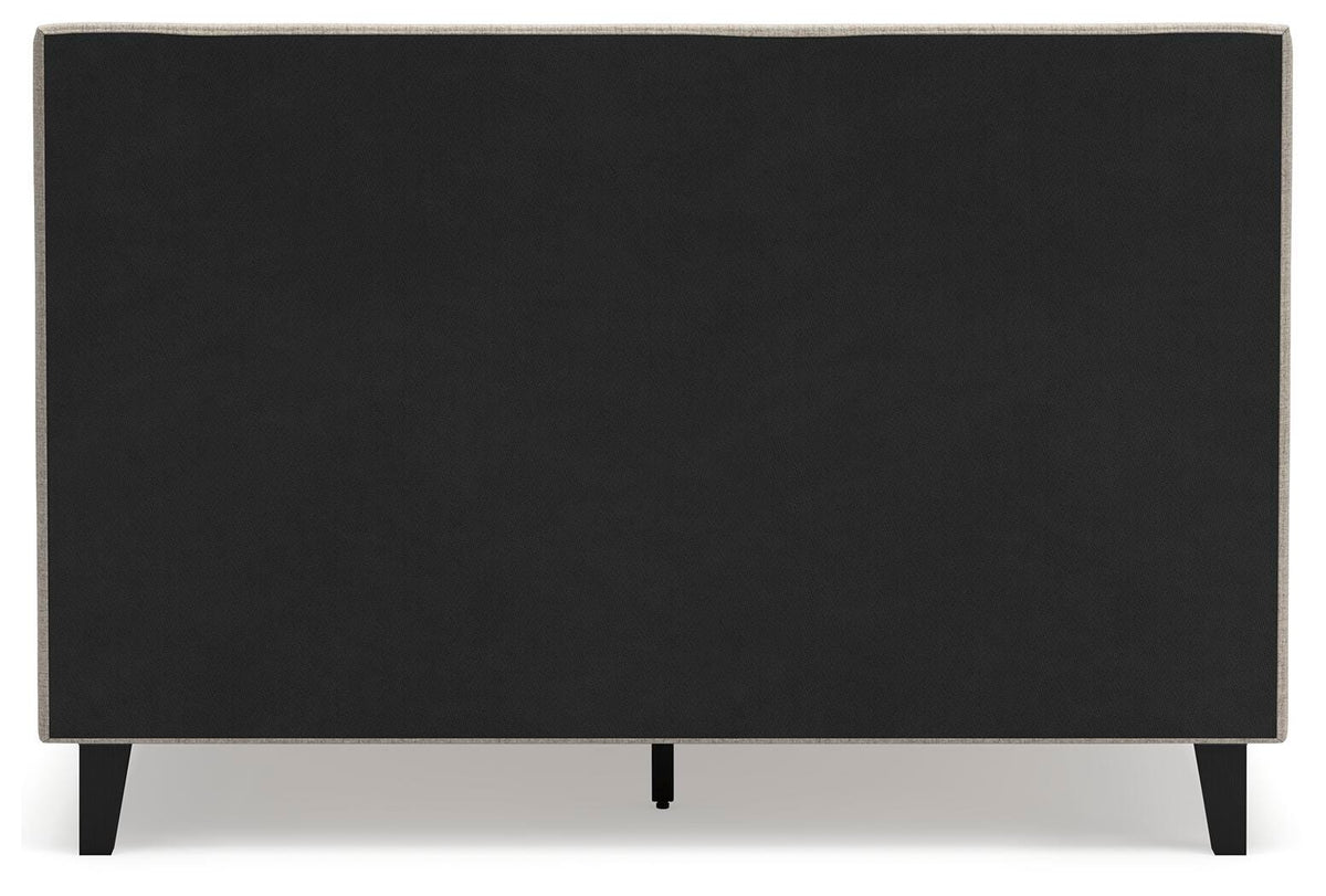 Cielden Queen Upholstered Bed, Dresser and Mirror