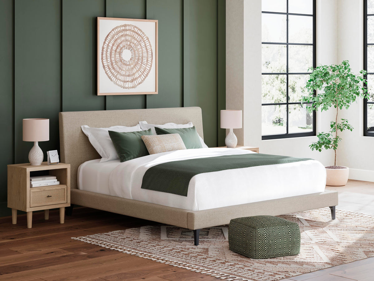 Cielden California King Upholstered Bed with Roll Slats