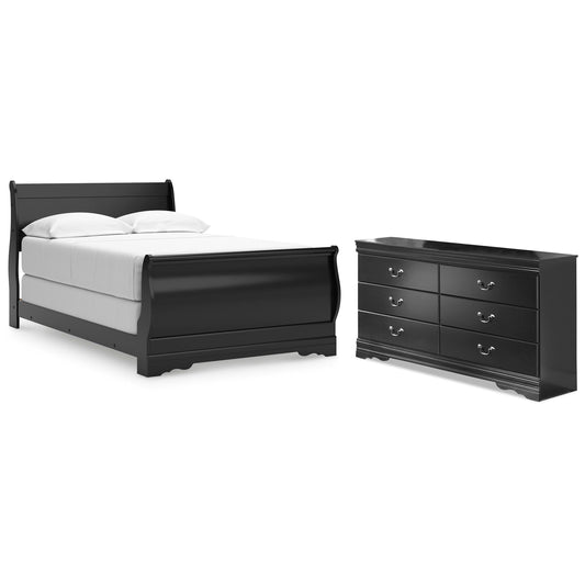 Huey Vineyard Full Sleigh Bed and Dresser