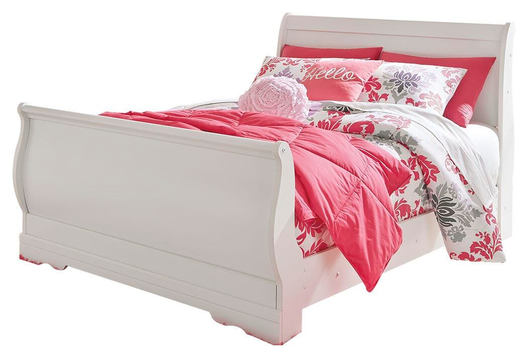 Anarasia Full Sleigh Bed with Dresser and Mirror