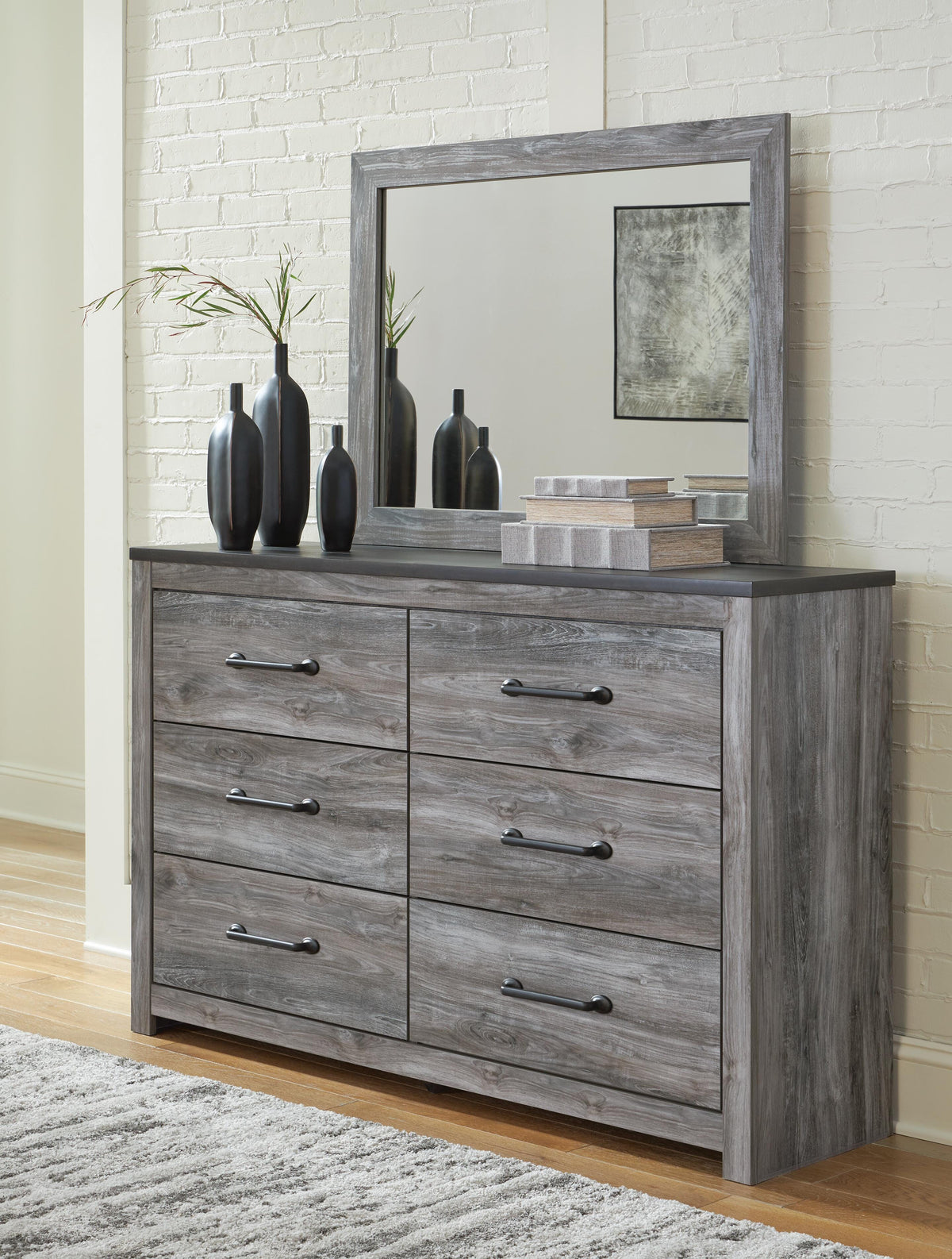 Bronyan King Panel Bed, Dresser, Mirror and Nightstand