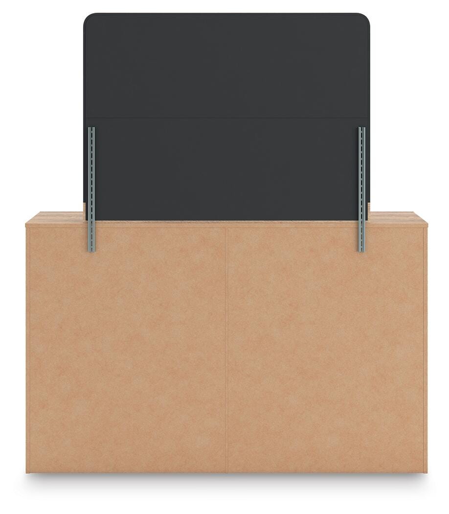 Kinlanni Queen Upholstered Panel Bed, Dresser and Mirror