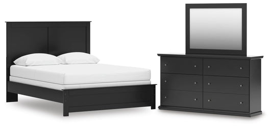 Maribel Queen Panel Bed with Dresser and Mirror