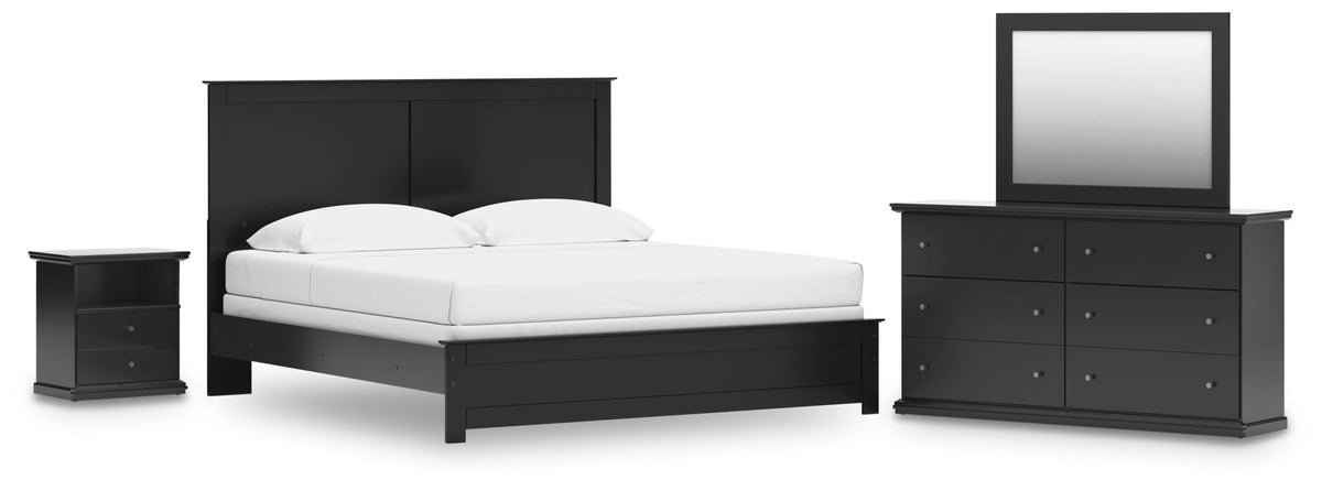 Maribel King Panel Bed, Dresser, Mirror and Nightstand