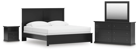Maribel King Panel Bed, Dresser, Mirror and Nightstand