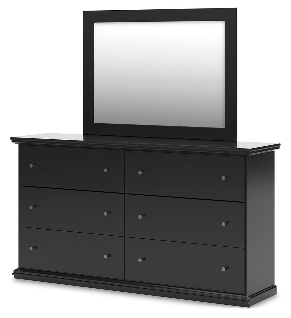Maribel King Panel Bed with Dresser and Mirror