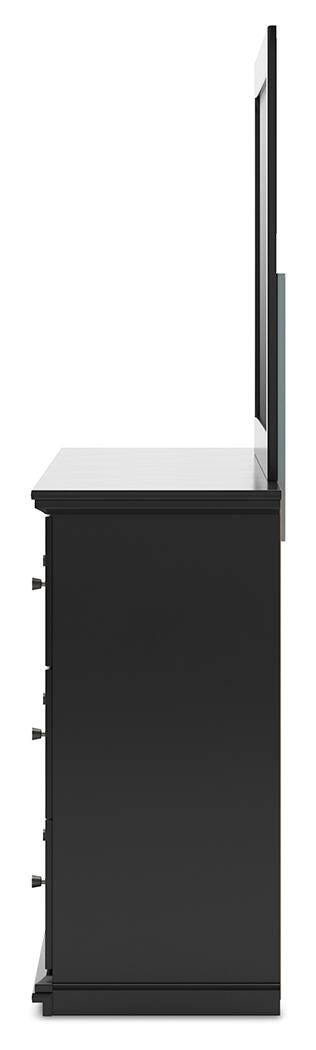 Maribel Queen Panel Bed with Dresser, Mirror and 2 Nightstands
