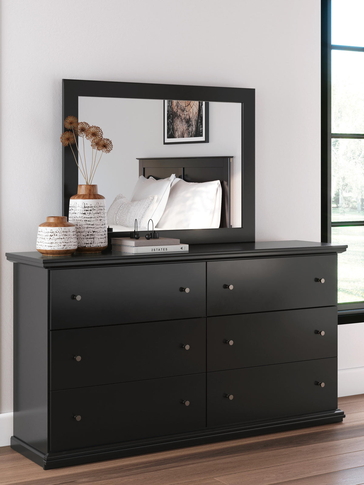 Maribel King Panel Bed, Dresser, Mirror and 2 Nightstands