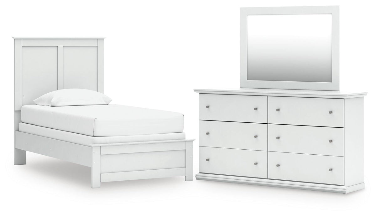Bostwick Shoals Twin Panel Bed, Dresser and Mirror