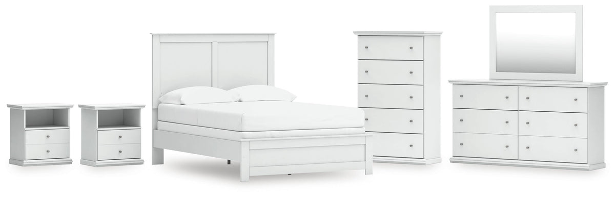 Bostwick Shoals Full Panel Bed, Dresser, Mirror, Chest, and 2 Nightstands