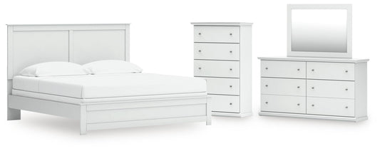 Bostwick Shoals King Panel Bed, Dresser, Mirror and Chest