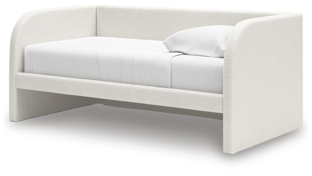 Arloster Twin Upholstered Day Bed, Dresser and Mirror