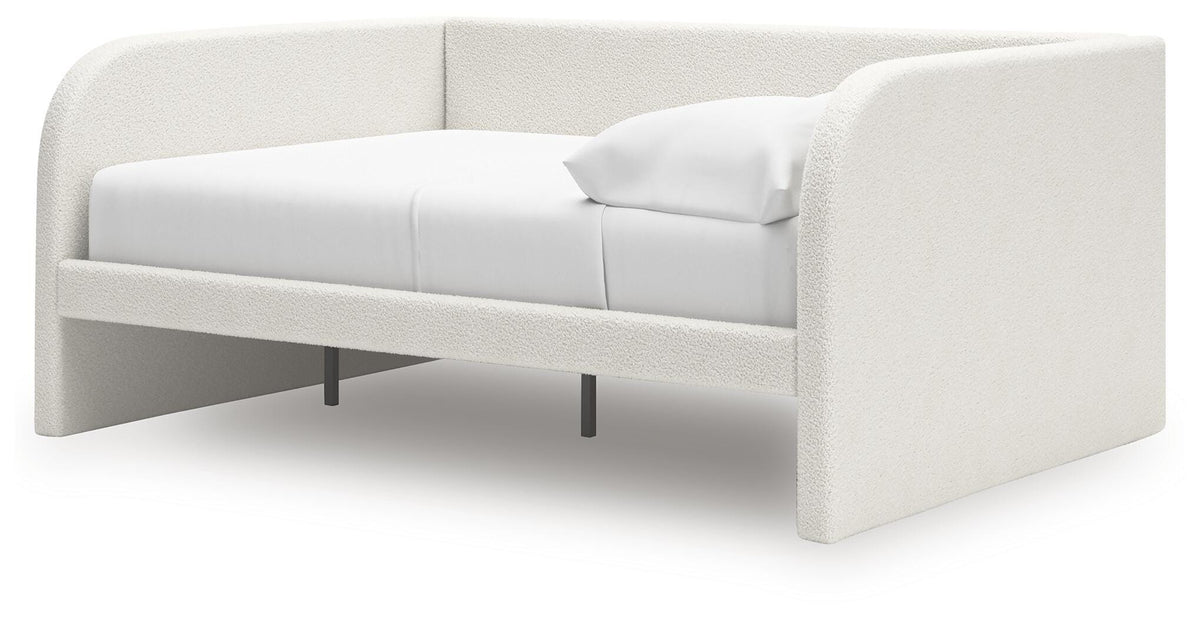 Arloster Full Upholstered Day Bed, Dresser and Mirror