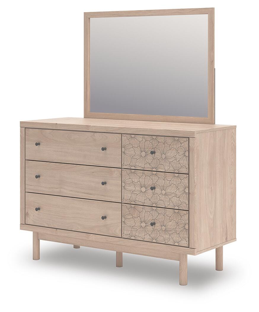 Arloster Full Upholstered Day Bed, Dresser and Mirror