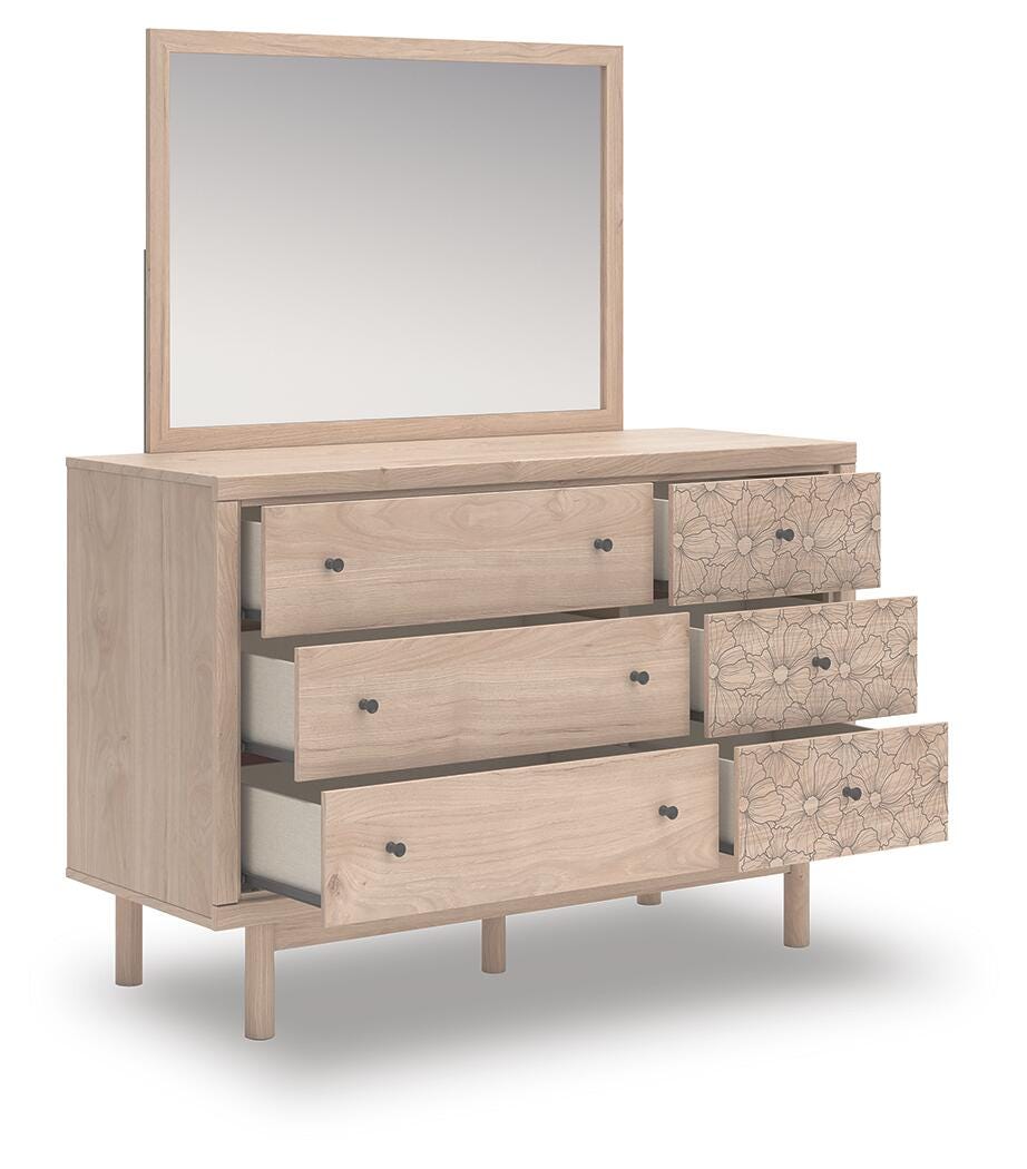 Arloster Full Upholstered Day Bed, Dresser and Mirror