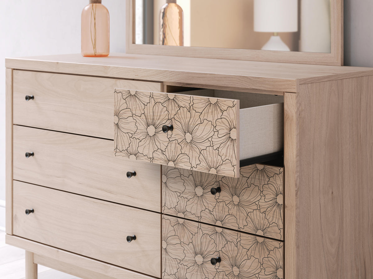 Arloster Full Upholstered Day Bed, Dresser and Mirror