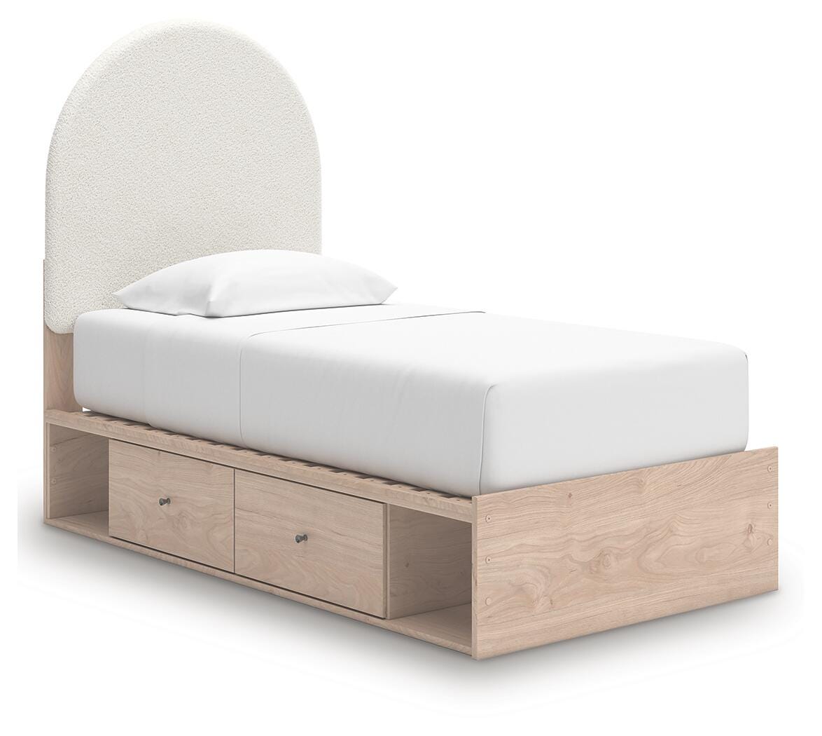 Arloster Twin Upholstered Panel Bed with Storage
