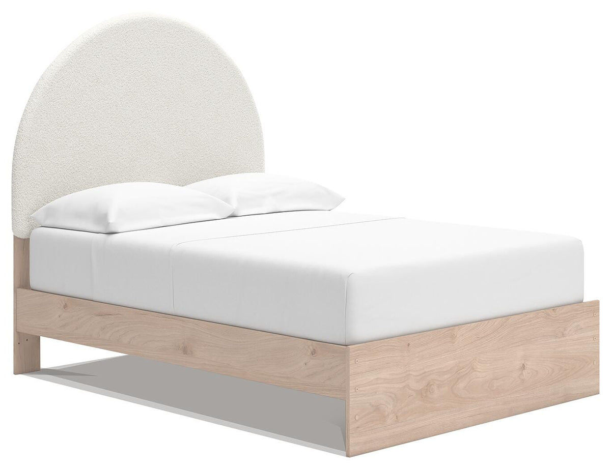 Arloster Full Upholstered Panel Bed, Dresser and Mirror