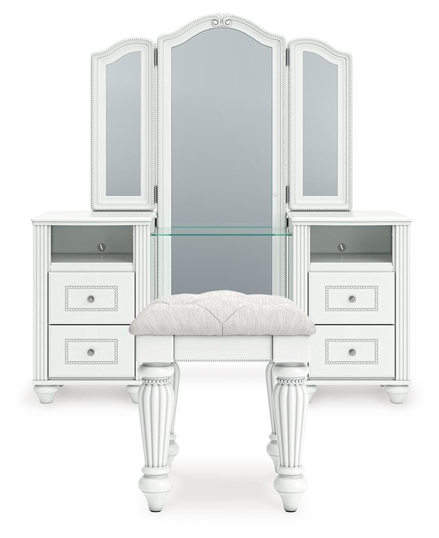 Kozlani Vanity, Mirror and Stool