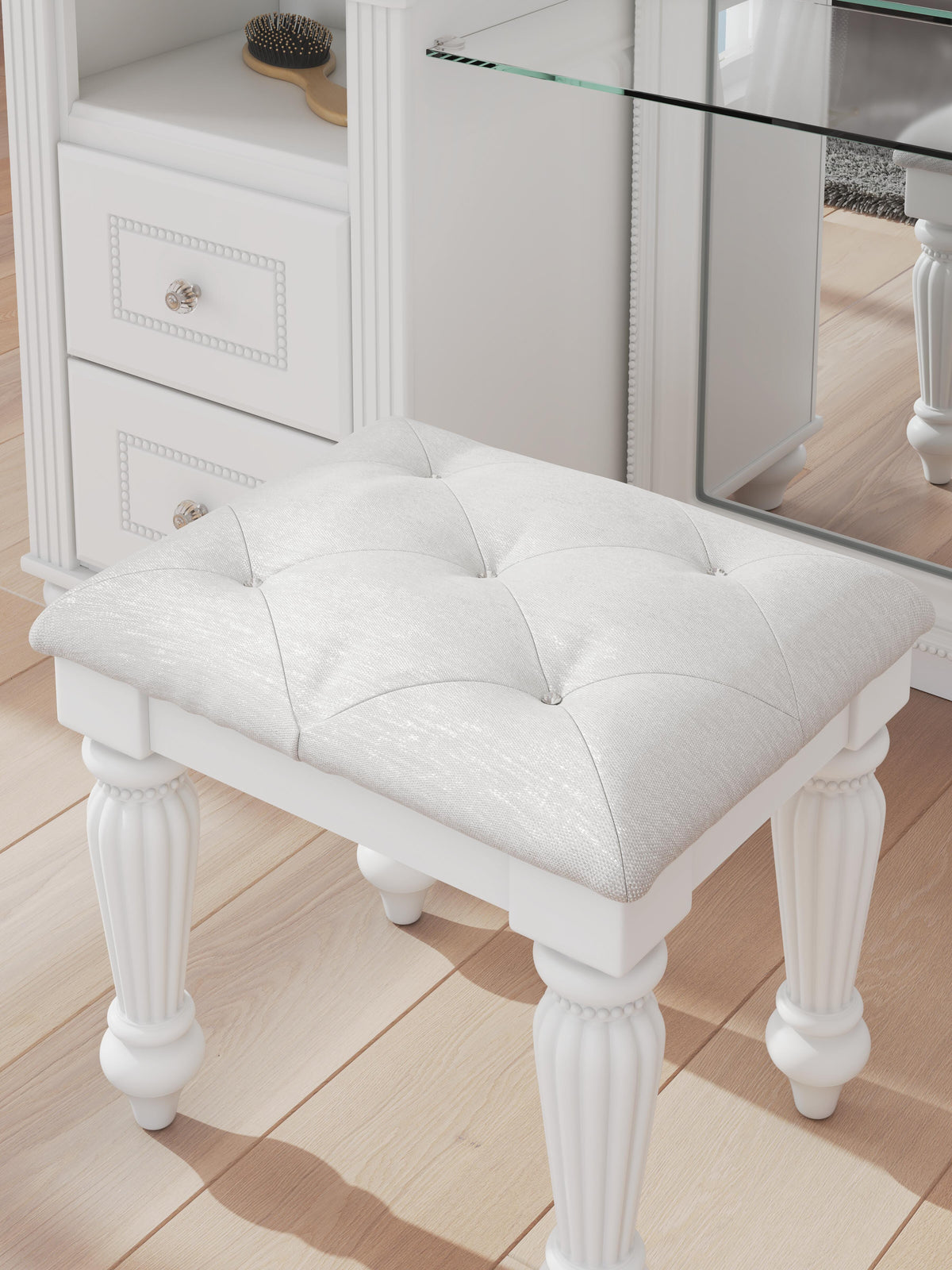 Kozlani Vanity, Mirror and Stool