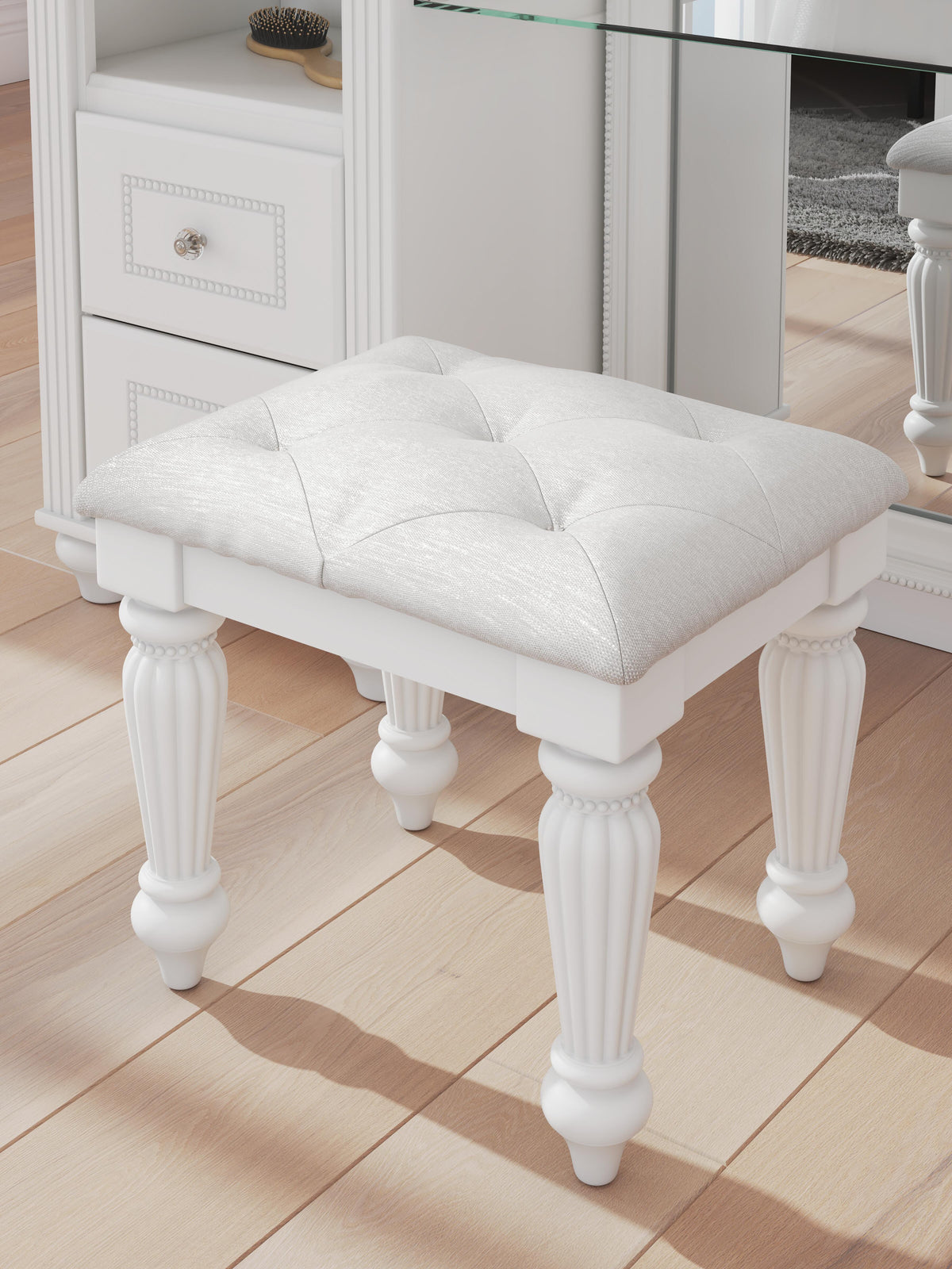Kozlani Vanity, Mirror and Stool