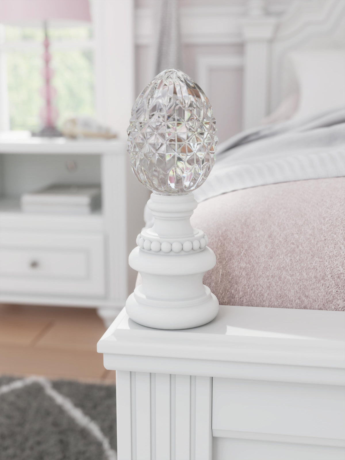 Kozlani Full Upholstered Panel Bed, Dresser and Mirror