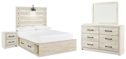 Cambeck Full Panel Storage Bed, Dresser, Mirror and Nightstand