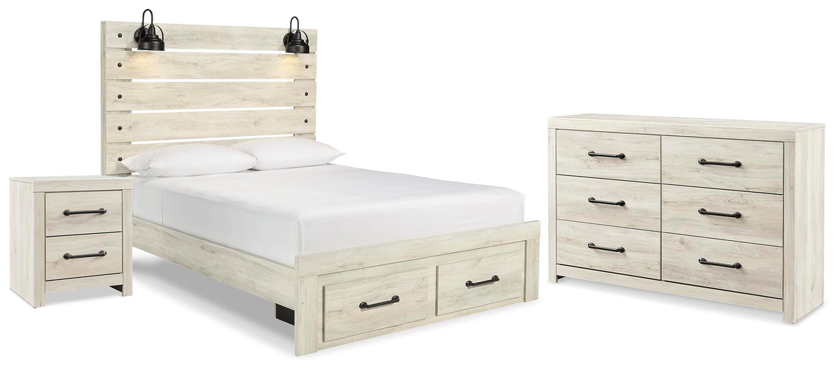 Cambeck Queen Panel Storage Bed, Dresser and Nightstand