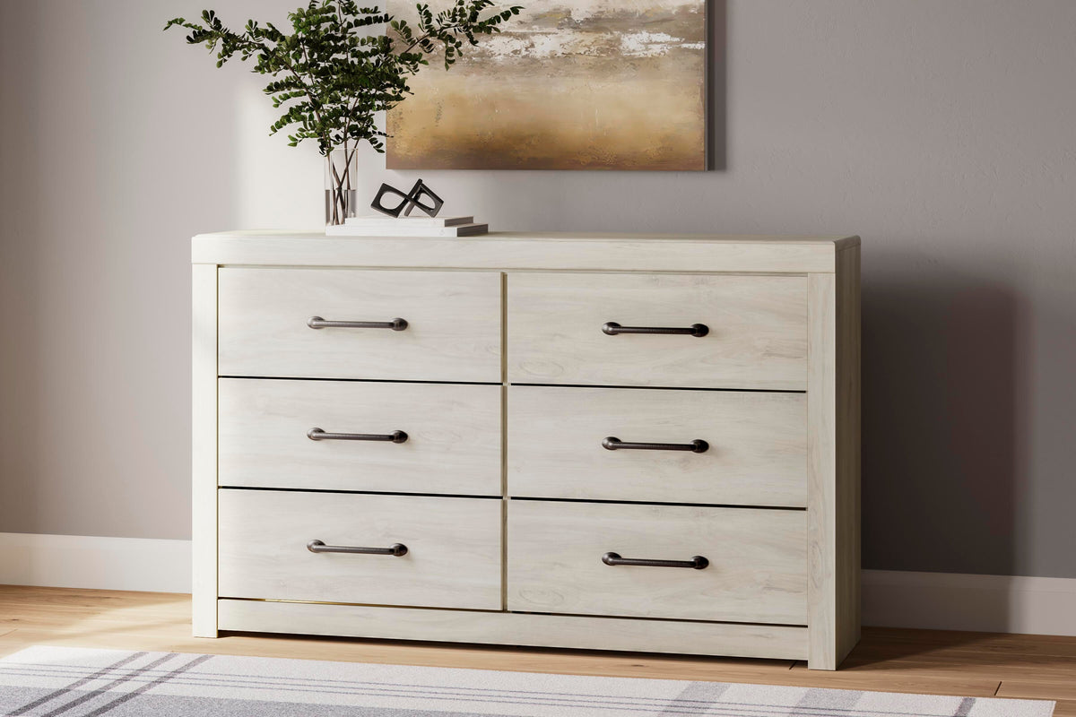 Cambeck Full Panel Bed with Storage, Dresser and Nightstand