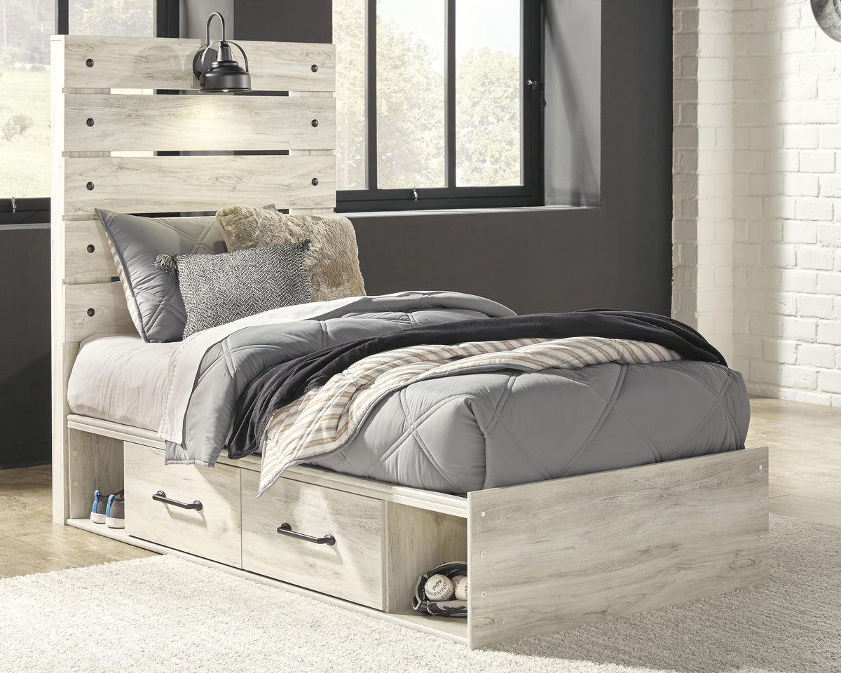 Cambeck Twin Panel Bed with Storage, Dresser, Mirror, Chest and 2 Nightstands