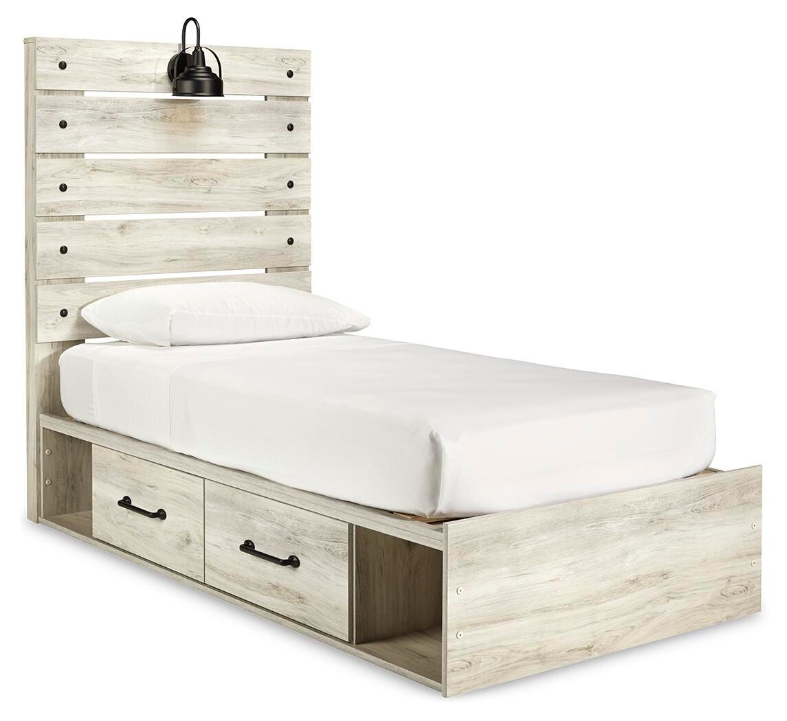 Cambeck Twin Panel Bed with Storage, Dresser, Mirror, Chest and 2 Nightstands